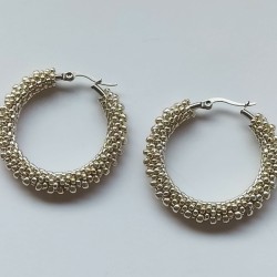 Σκουλαρίκια Kataluna hoops silver