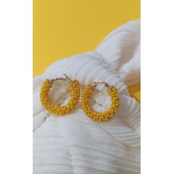 Σκουλαρίκια  Cataluna hoops yellow