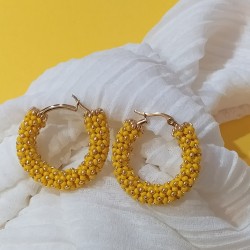 Σκουλαρίκια  Cataluna hoops yellow