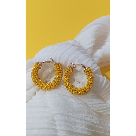 Σκουλαρίκια  Cataluna hoops yellow