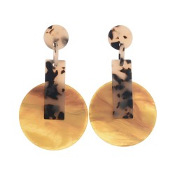 RESIN GEOMETRIC SHAPES EARRINGS MUSTARD