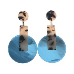 RESIN GEOMETRIC SHAPES EARRINGS BLUE