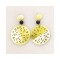 RESIN MEDAL PENDANT EARRINGS YELLOW