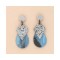  RESIN DANGLING EARRINGS BLUE