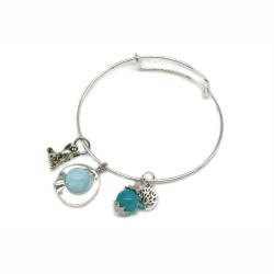 Βραχιόλι Charms Aquamarine Αυξομειούμενο