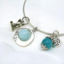 Βραχιόλι Charms Aquamarine Αυξομειούμενο