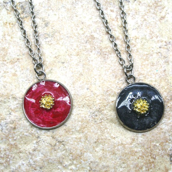 Κολιέ STEEL & GOLD FLOWER