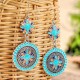 Σκουλαρίκια Mandala Τυρκουάζ Boho
