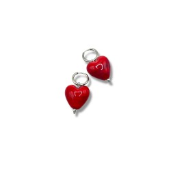 BUBBLE HEART EARRINGS - SILVER