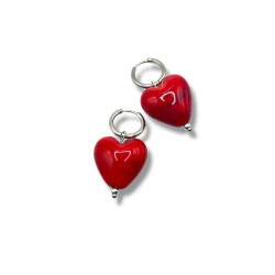 BUBBLE HEART EARRINGS - SILVER