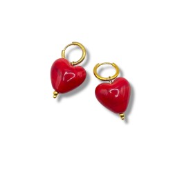 BUBBLE HEART EARRINGS - GOLD