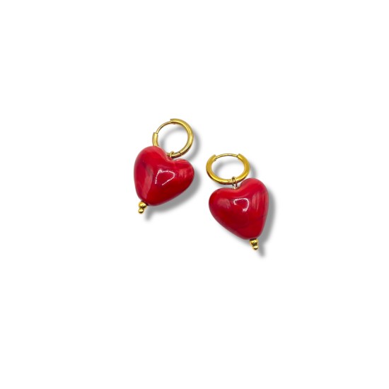 BUBBLE HEART EARRINGS - GOLD
