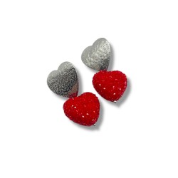    CANDY HEART EARRINGS - SILVER