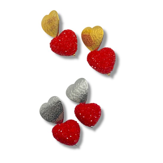    CANDY HEART EARRINGS - SILVER